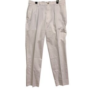 Dockers Signature Classic Fit Lux Cotton Stretch Mens Pants 36x34 White NEW